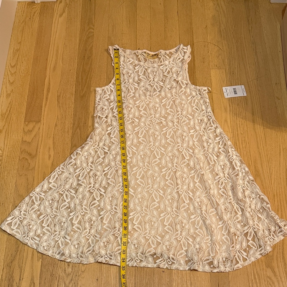 Free People NWT Alabaster Lace Mini Dress size large - Picture 7 of 7